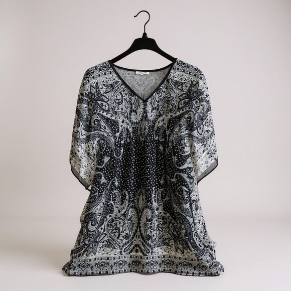 Speed Control Dresses & Skirts - Speed Control New York Women Dress Medium 1970's  Black Paisley Boho Kaftan